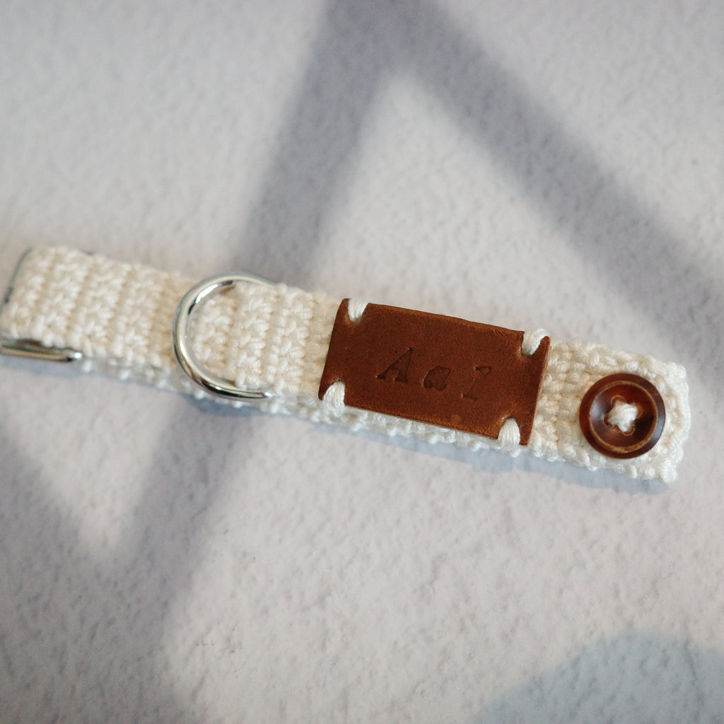 DIY Cat Collar Crochet Kit | 100% Mulberry Silk & Hypoallergenic Stainless Steel | Custom Buttero Leather Tag Gift Set